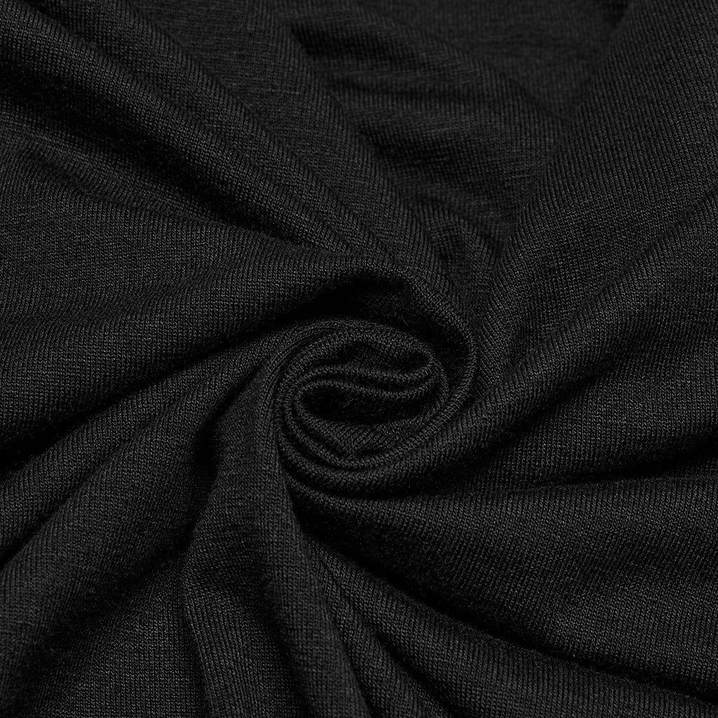 T-shirt da donna con scollo a V e ricamo floreale in stile gotico - immagine 9