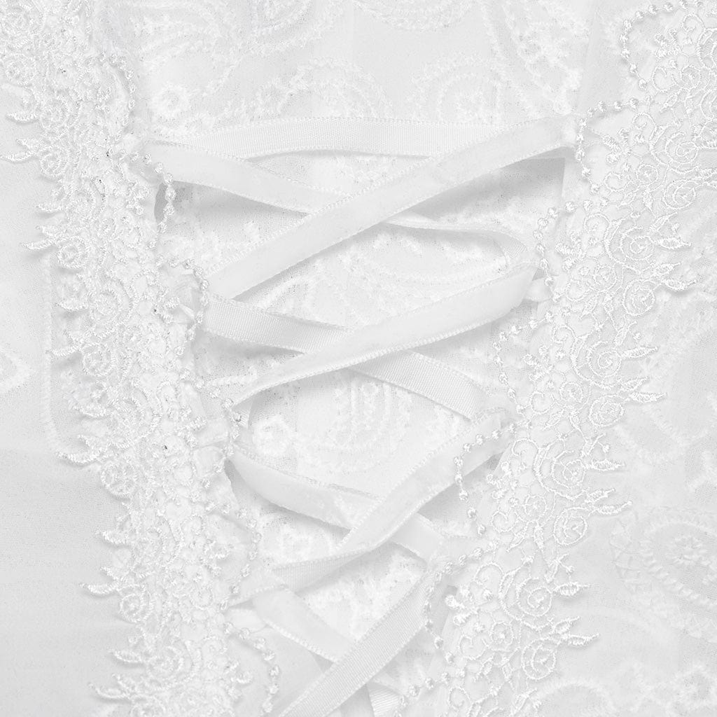 Camicia da donna con orlo in pizzo con maniche a sbuffo gotico - immagine 9