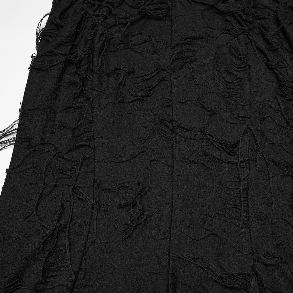 Abito lungo da donna in stile gotico con cappuccio e maniche strappate, abito da laurea - immagine 8