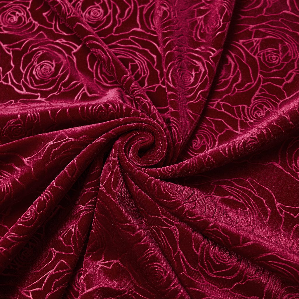 Abito da sposa da donna con maniche a campana, stampate e ritagliate, stile gotico, rosso - immagine 8