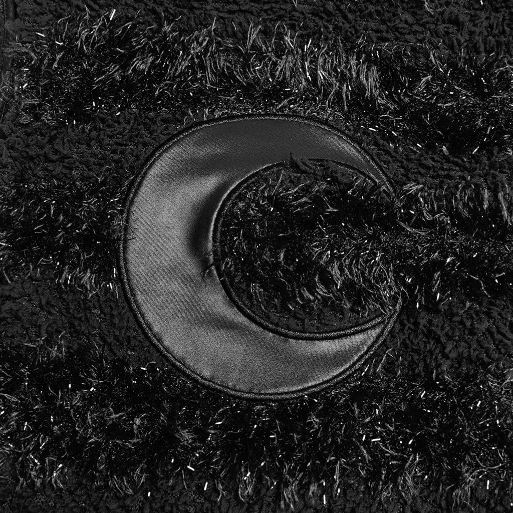 Abito da festa in pelliccia sintetica con colletto alto in stile gotico da donna, abito da laurea, nero - immagine 7