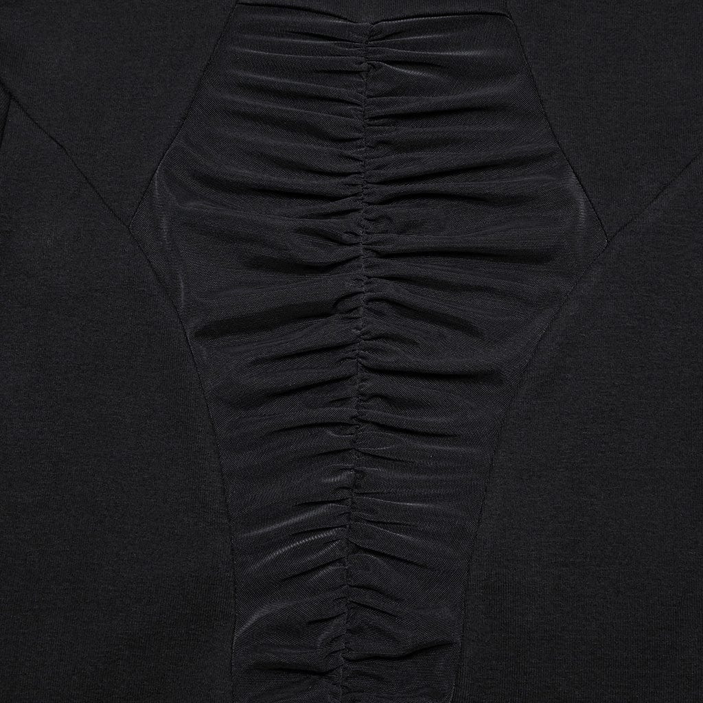 Camicia da donna con colletto alto in stile gotico e giunture in rete - immagine 7