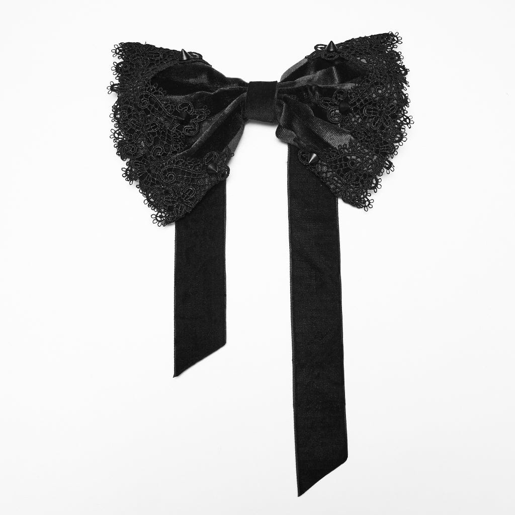 Abito da laurea con lacci a righe gotiche da donna, con fiocco staccabile, nero - immagine 7