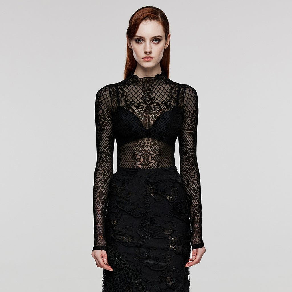 Camicia a rete totem gotica da donna - immagine 2