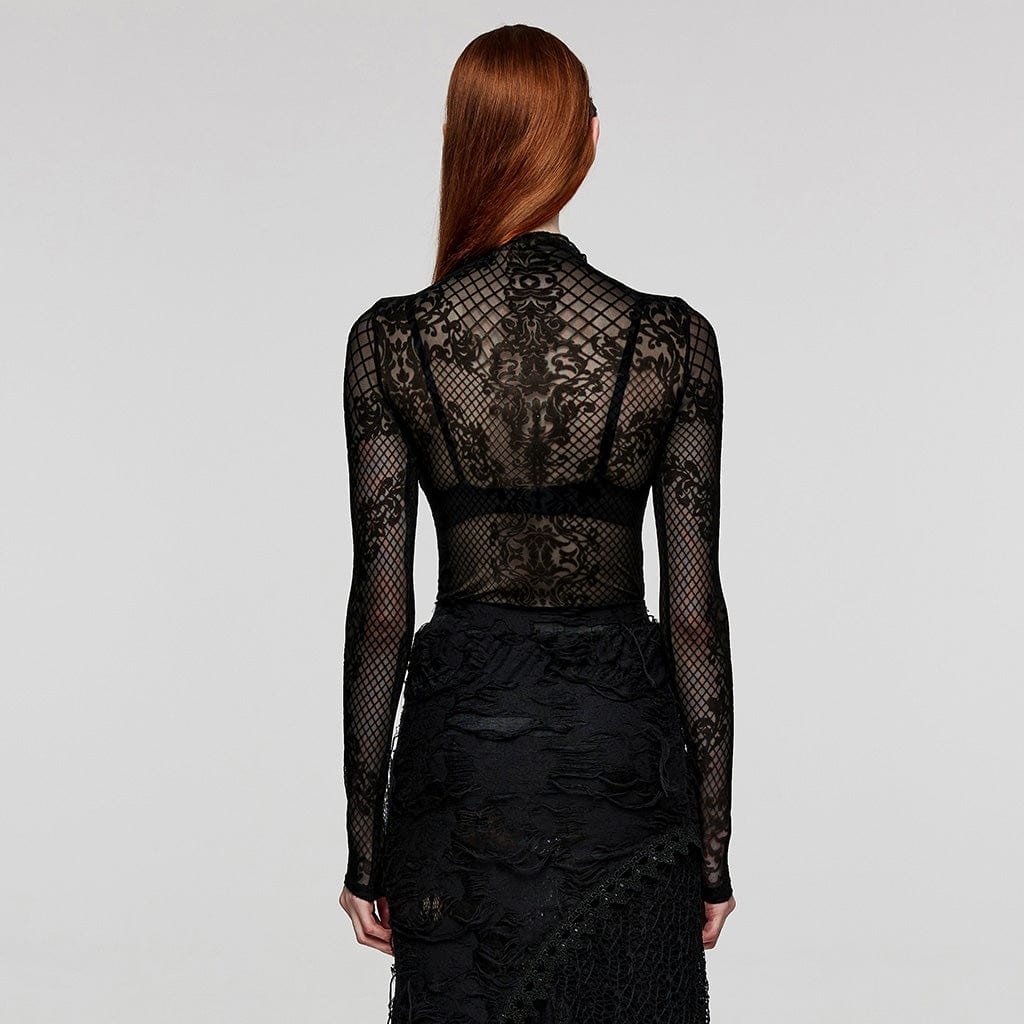 Camicia a rete totem gotica da donna - immagine 4