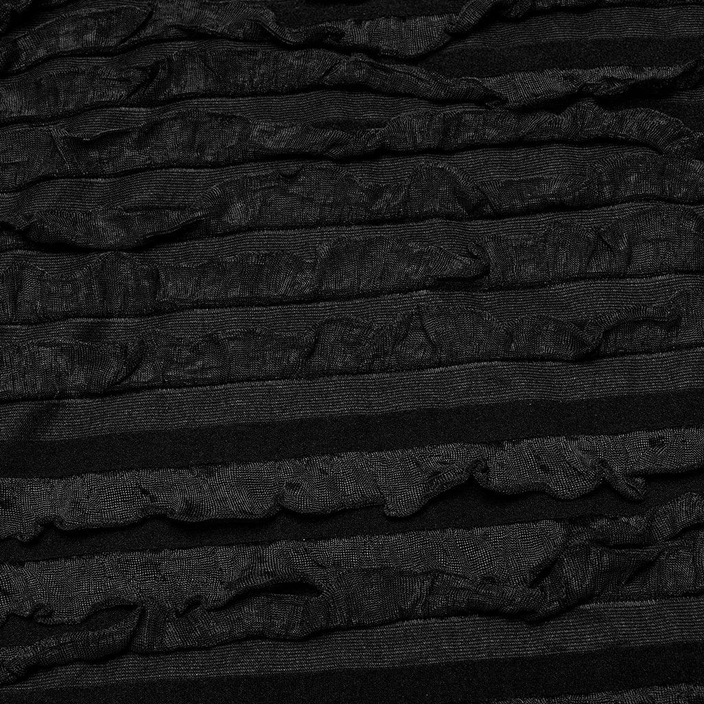 Abito sottoveste tinto in massa con volant grunge da donna nero - immagine 8