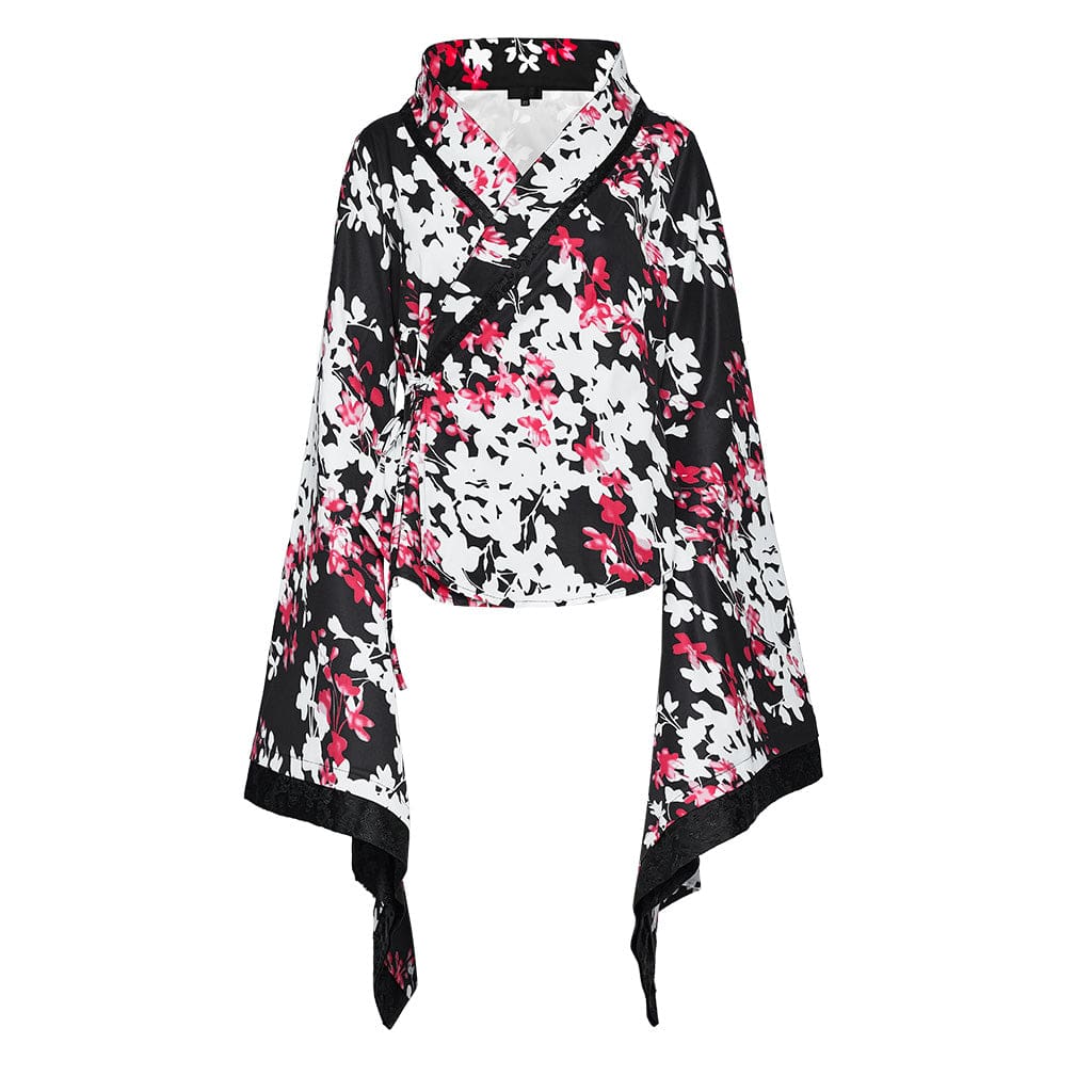 Kimono da donna con stampa floreale Lolita con gonna - immagine 7