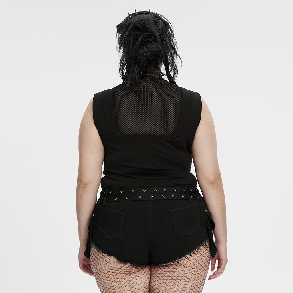 Canotta da donna in rete con scollo profondo cyberpunk taglie forti - immagine 4