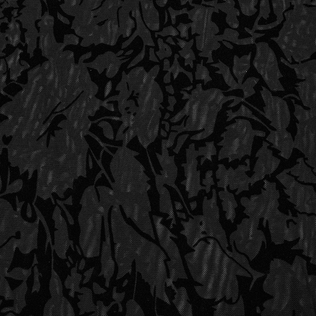 Top da donna in rete velata floccata gotica taglie forti - immagine 7