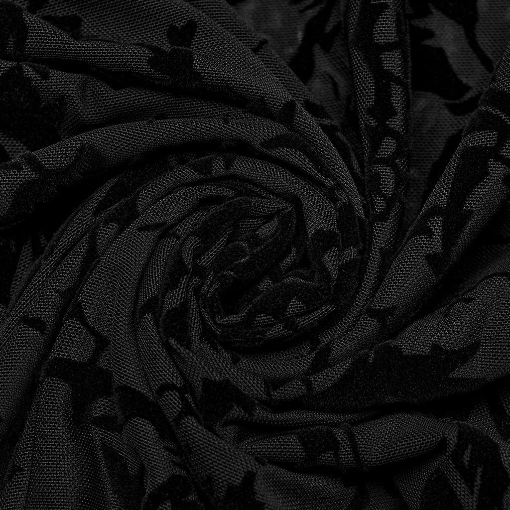 Top da donna in rete velata floccata gotica taglie forti - immagine 8