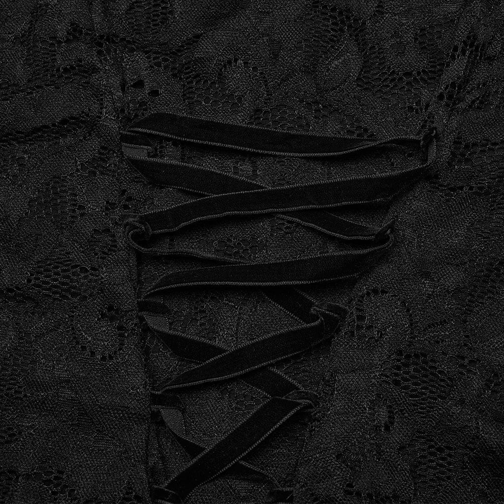 Top in pizzo con lacci irregolari gotici taglie forti da donna - immagine 8