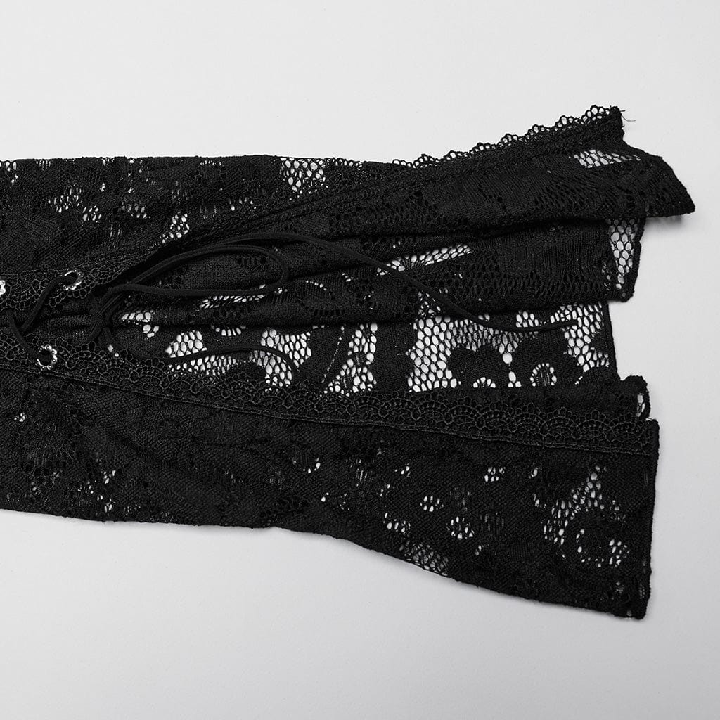 Top in pizzo con lacci irregolari gotici taglie forti da donna - immagine 9