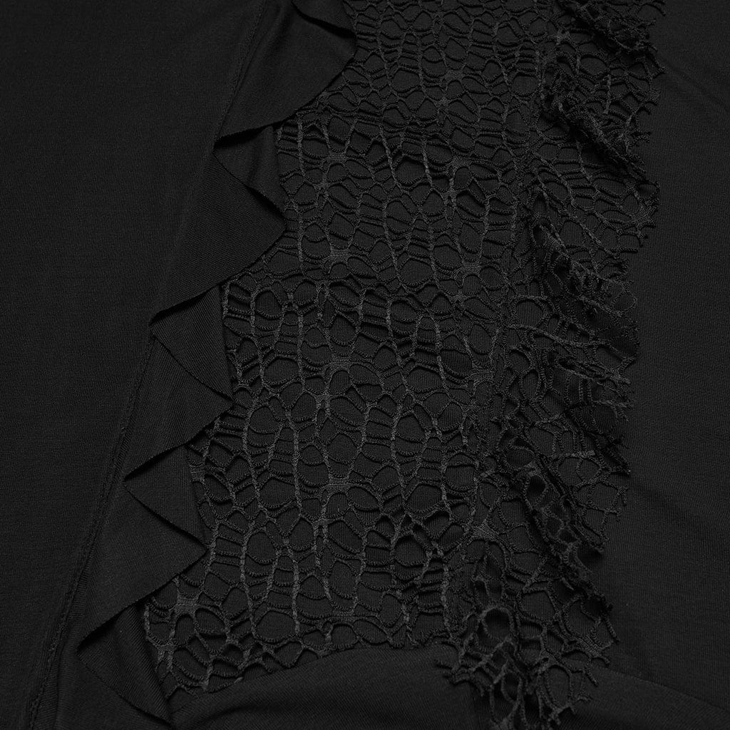 Abito da strega con volant e spalle scoperte, stile gotico, taglie forti, da donna - immagine 8