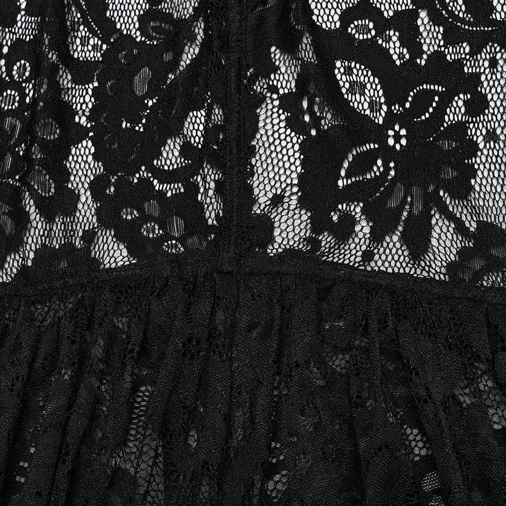 Mantella da donna in pizzo diviso irregolare gotico taglie forti con cappuccio - immagine 7