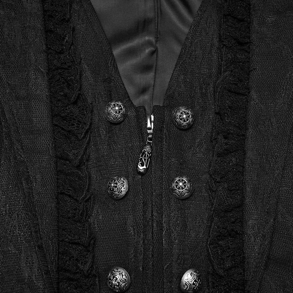 Gilet con revers in pizzo arricciato gotico da donna taglie forti - immagine 7