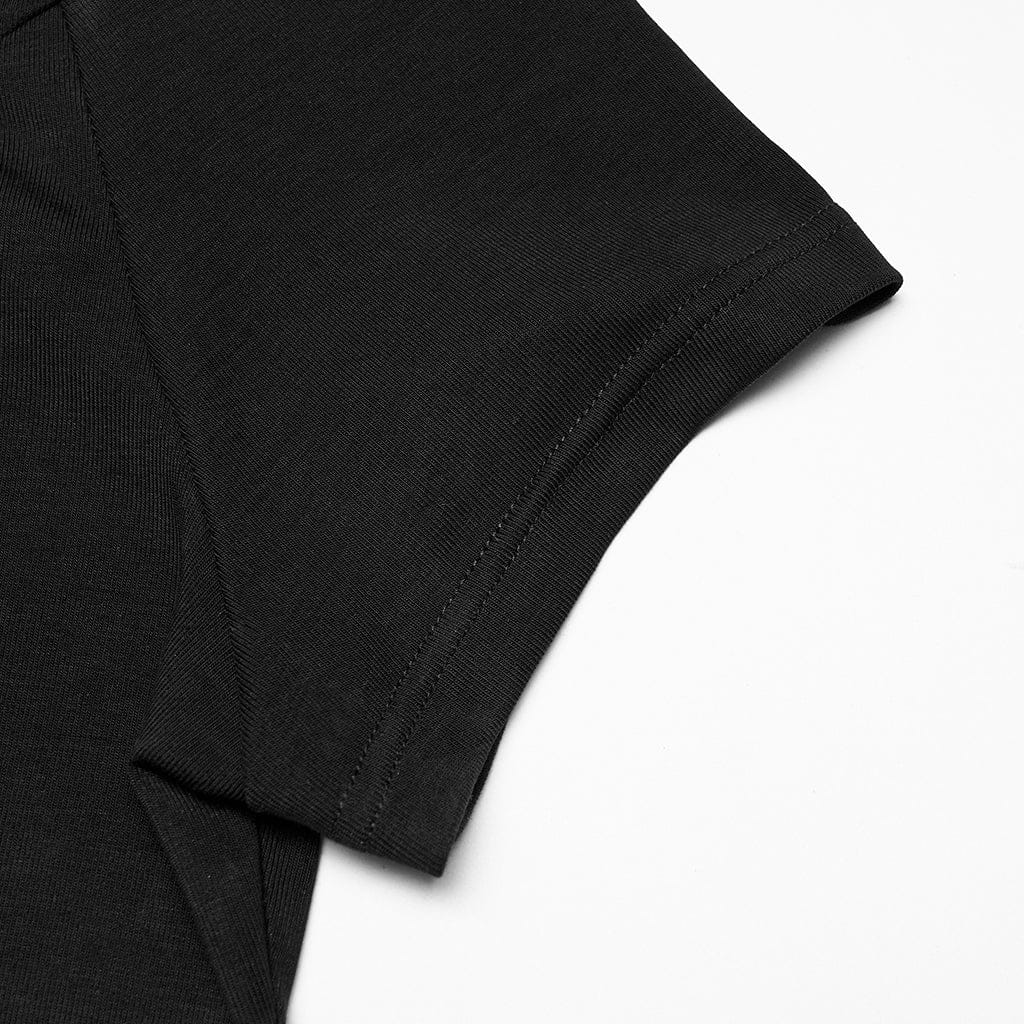 Camicia da donna in stile gotico con colletto rialzato e giunture in rete, taglie forti - immagine 9