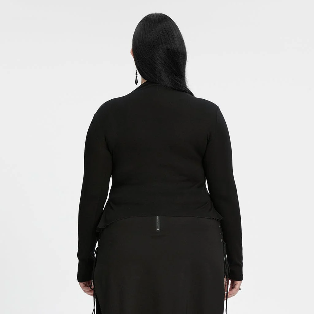 Camicia da donna con stampa punk irregolare a forma di luna, taglie forti - immagine 4