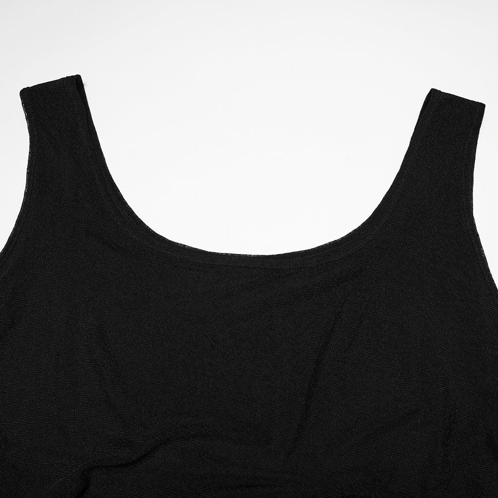 Abito da festa nero punk irregolare con arricciature e mantello con cappuccio da donna taglie forti - immagine 7