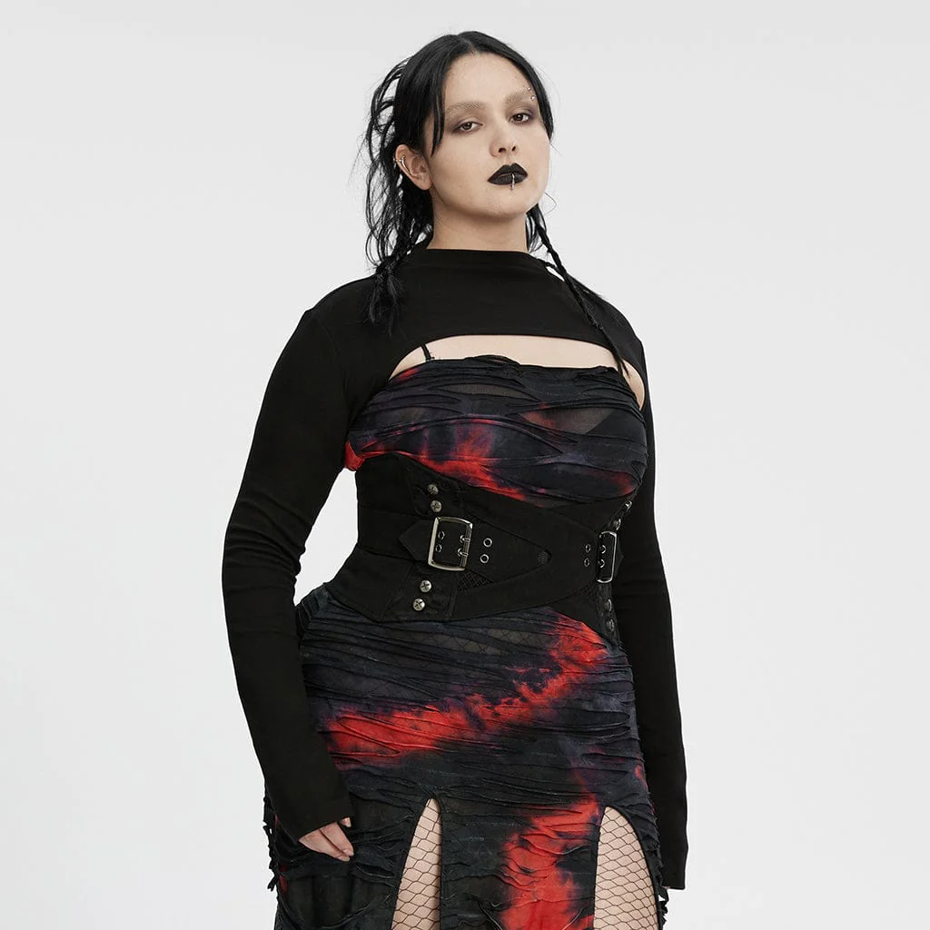 Mantella punk tinta unita taglie forti da donna - immagine 3