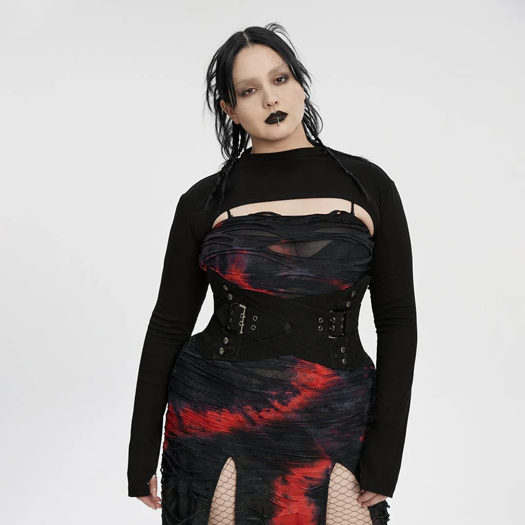 Mantella punk tinta unita taglie forti da donna - immagine 2