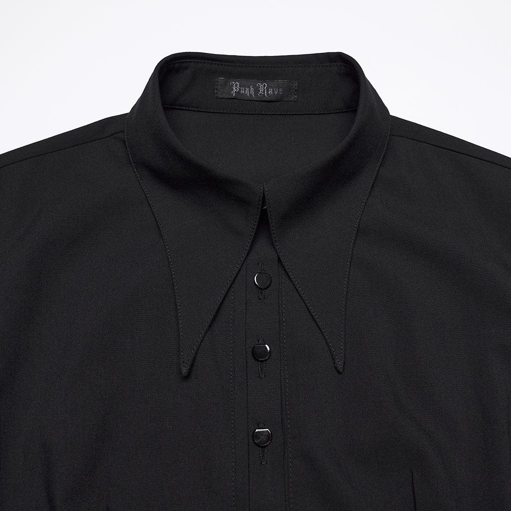 Abito da donna con maniche a sbuffo, colletto rovesciato e asimmetrico punk - immagine 7