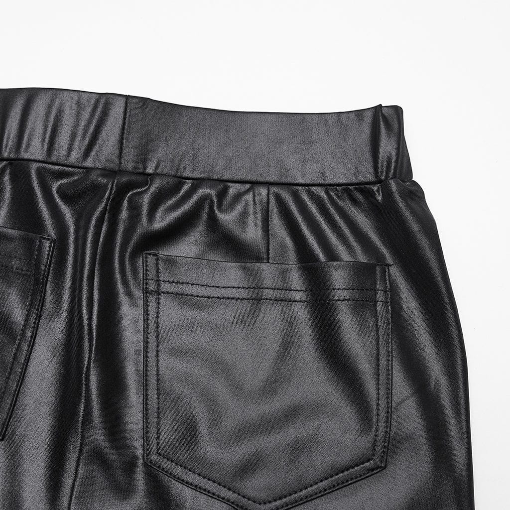 Leggings con fibbia e cinturino intrecciato punk da donna - immagine 9