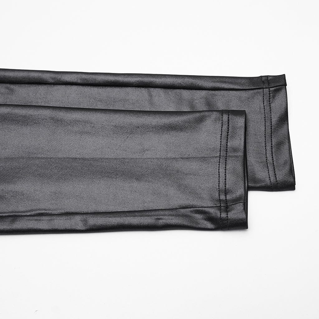 Leggings con fibbia e cinturino intrecciato punk da donna - immagine 8