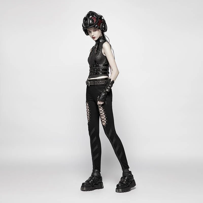 Cinturino allacciato in pelle sintetica Punk Bright da donna - immagine 5