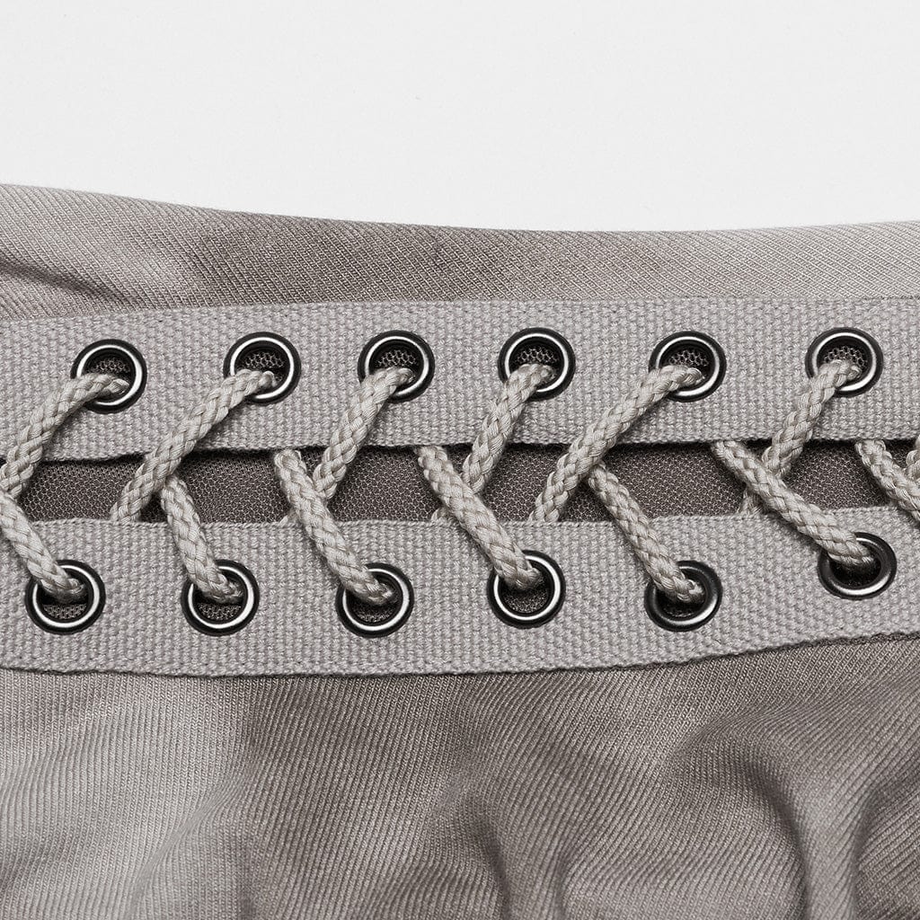 Abito sottoveste invecchiato con lacci e fibbia punk da donna - immagine 8