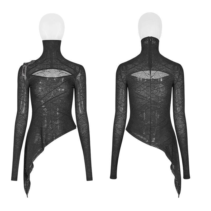 T-shirt collo alto punk da donna - immagine 6