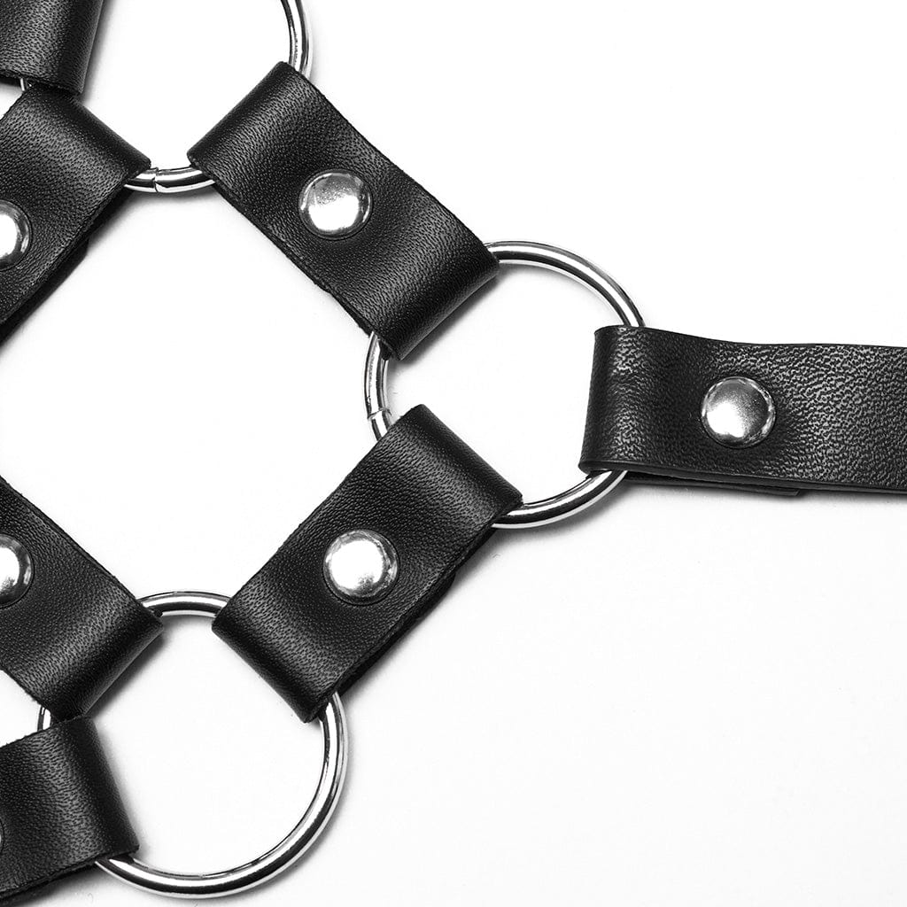 Top corto in similpelle con anello punk da donna - immagine 8