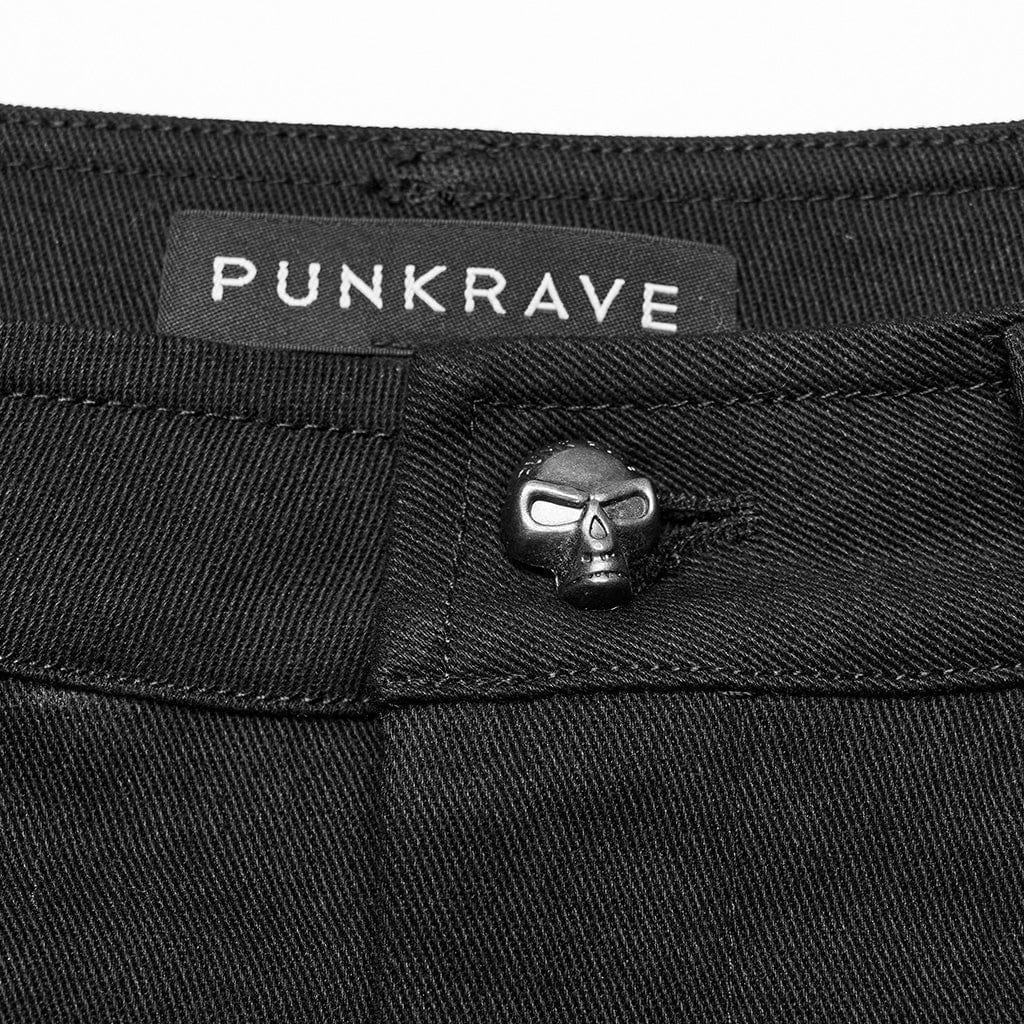Pantaloni soffici con giuntura in rete con occhielli punk da donna - immagine 7