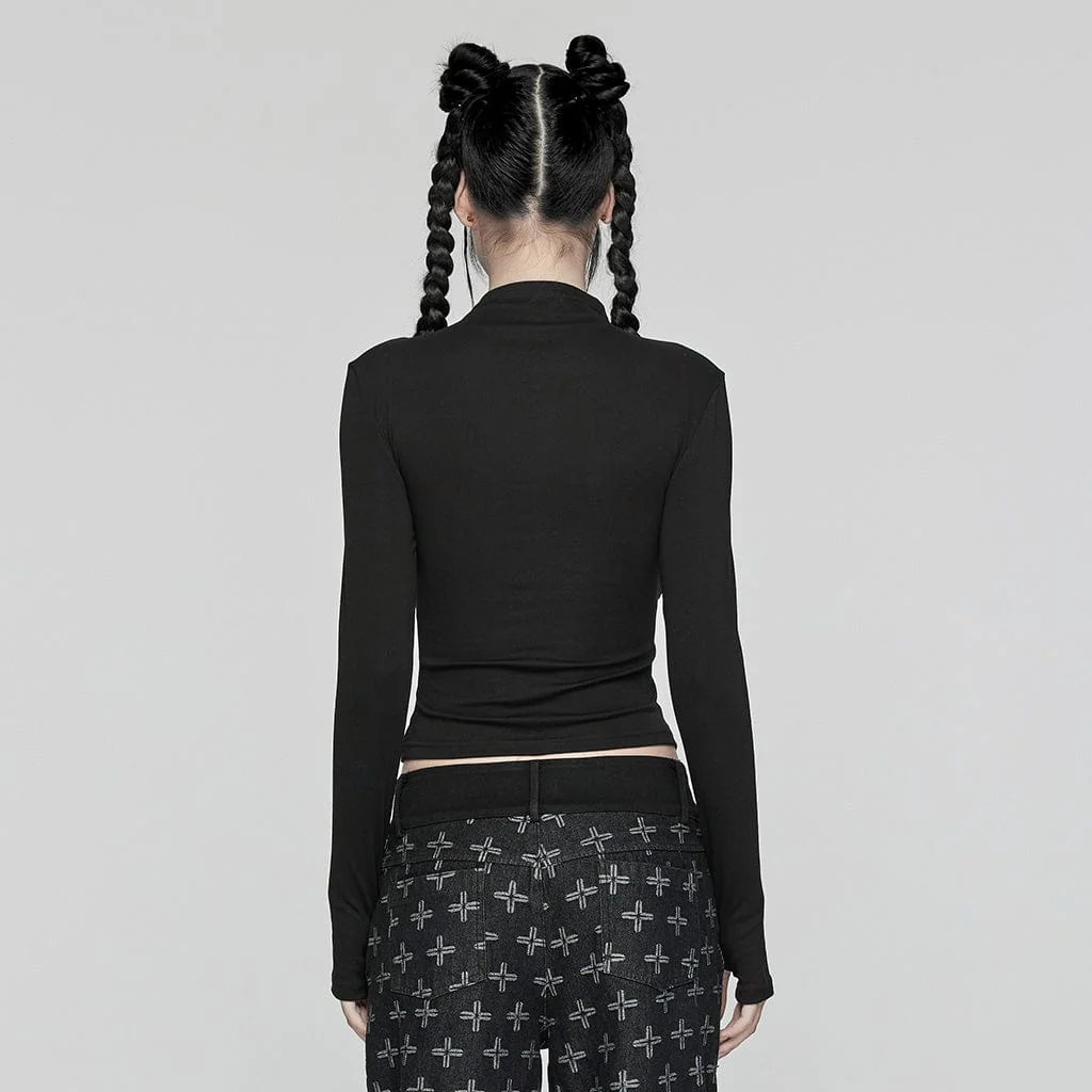 Camicette punk con lacci e giunture in rete da donna - immagine 4