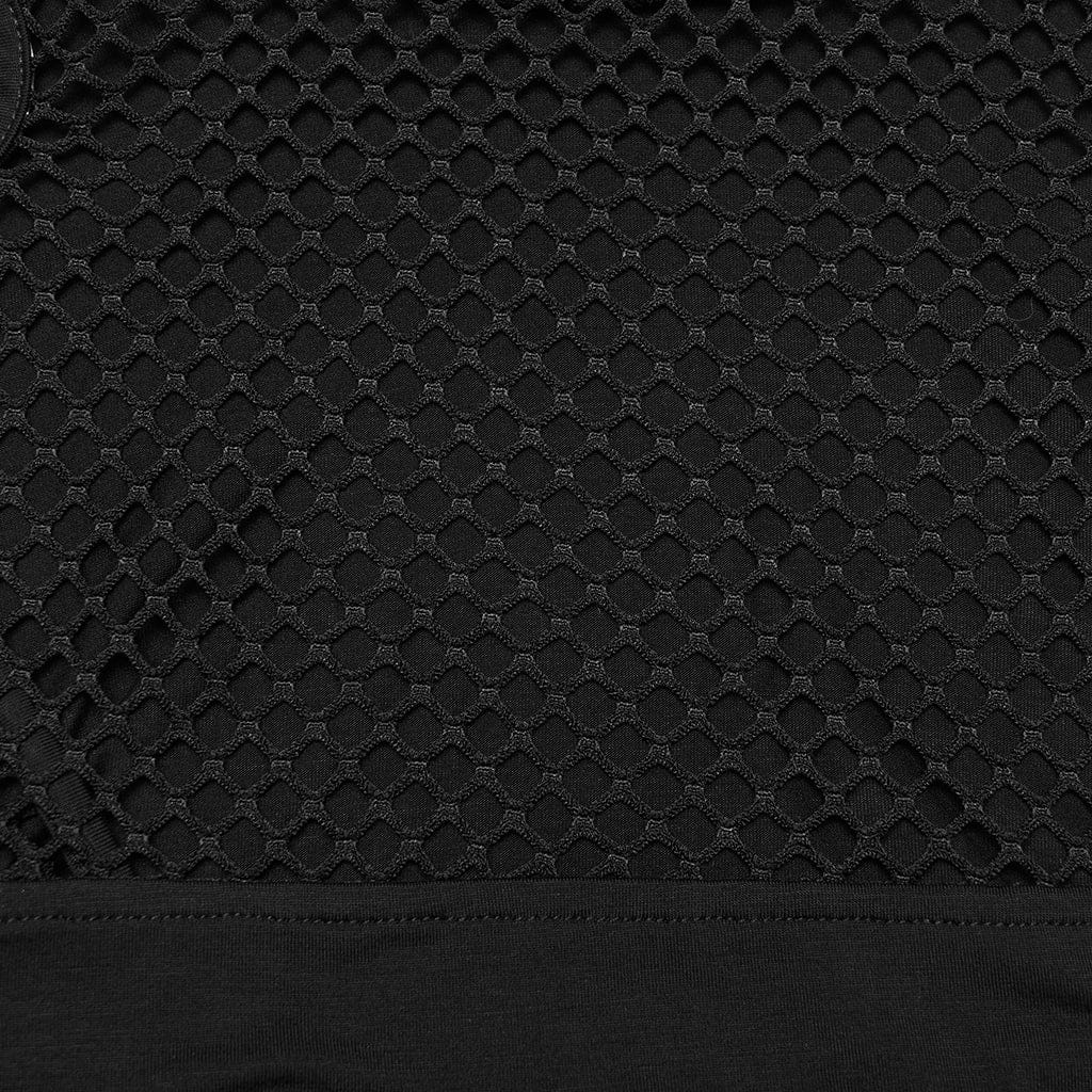 Canotta da donna con cappuccio e ritagli in rete punk - immagine 9