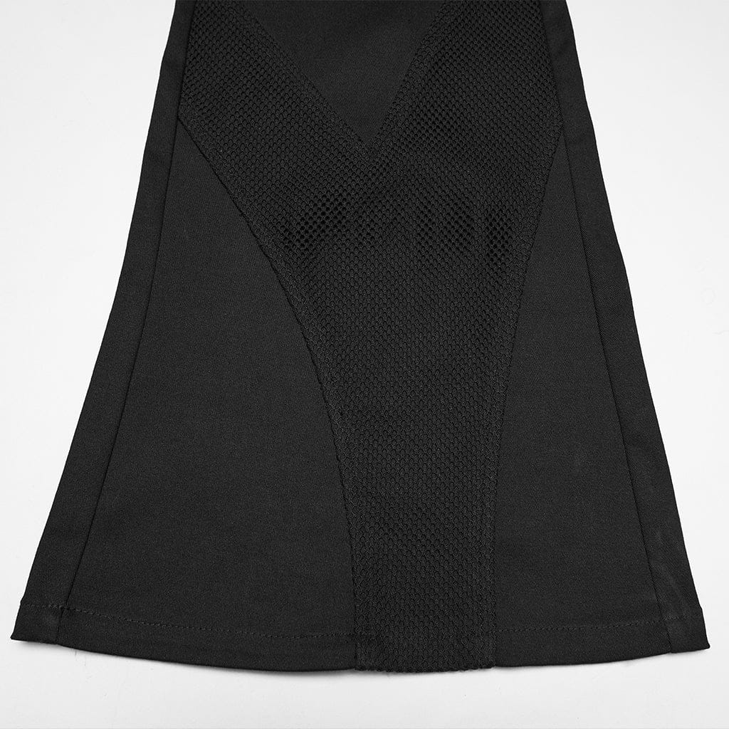 Pantaloni svasati in rete punk da donna - immagine 9