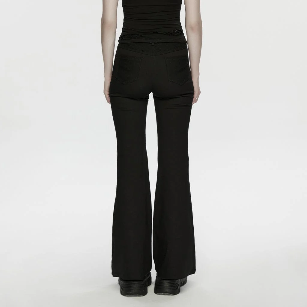 Pantaloni svasati in rete punk da donna - immagine 4