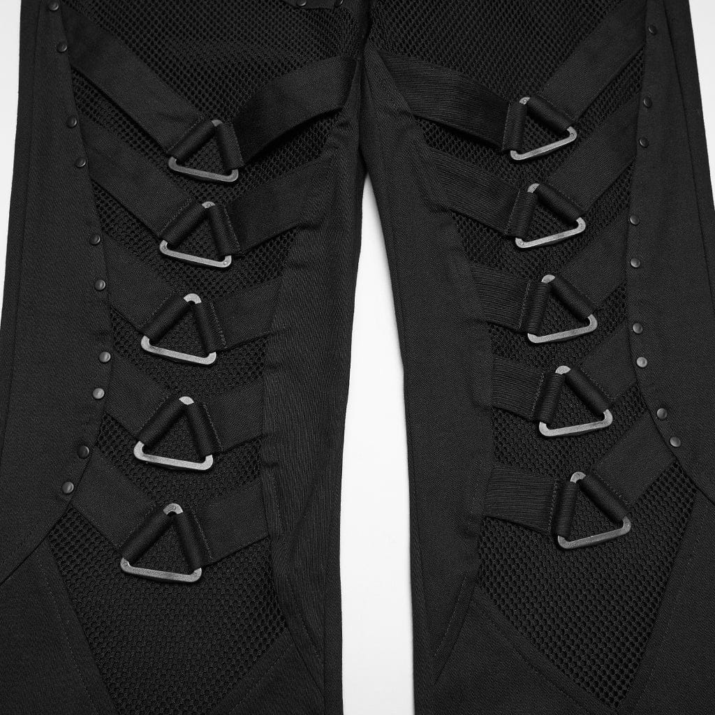 Pantaloni svasati in rete punk da donna - immagine 8