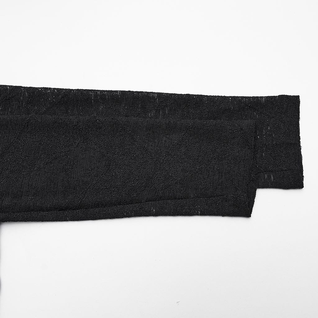 Top da donna con spalle scoperte e arricciature in rete punk - immagine 9