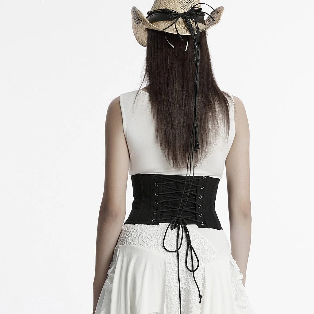 Corsetto sottoseno con cerniera e giunture in rete punk da donna - immagine 4