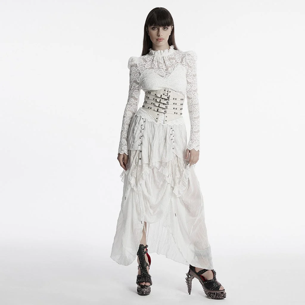 Corsetto sottoseno con cinturino multi-fibbia punk da donna - immagine 4