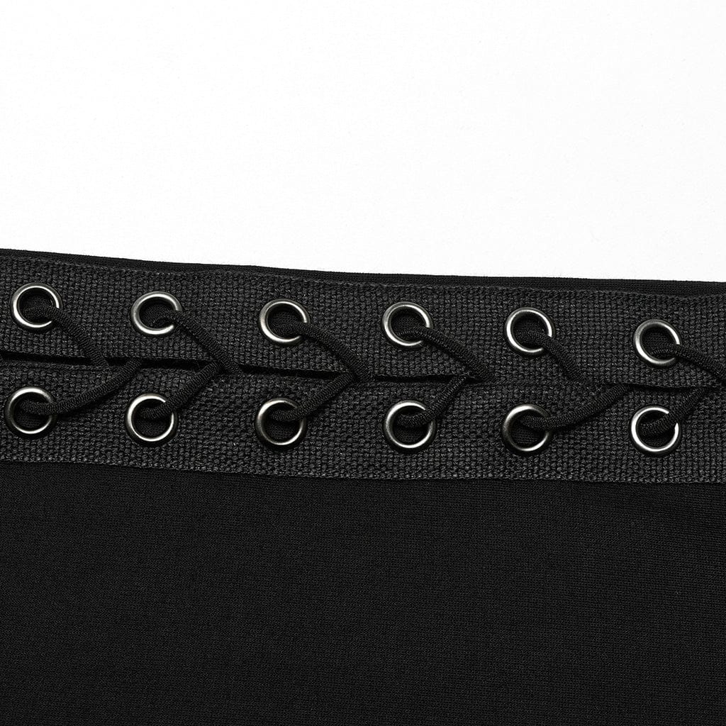 Top corto con lacci e spalle scoperte punk da donna - immagine 9