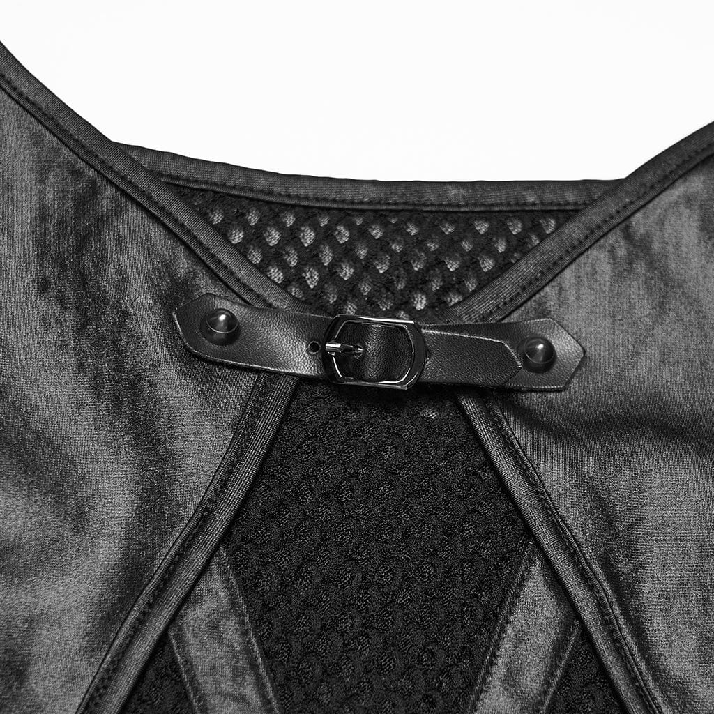 Bustino in rete patchwork punk da donna - immagine 7