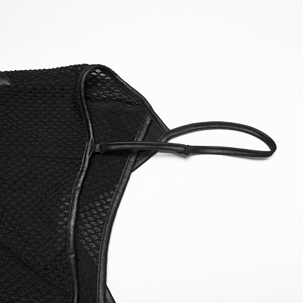 Bustino in rete patchwork punk da donna - immagine 9