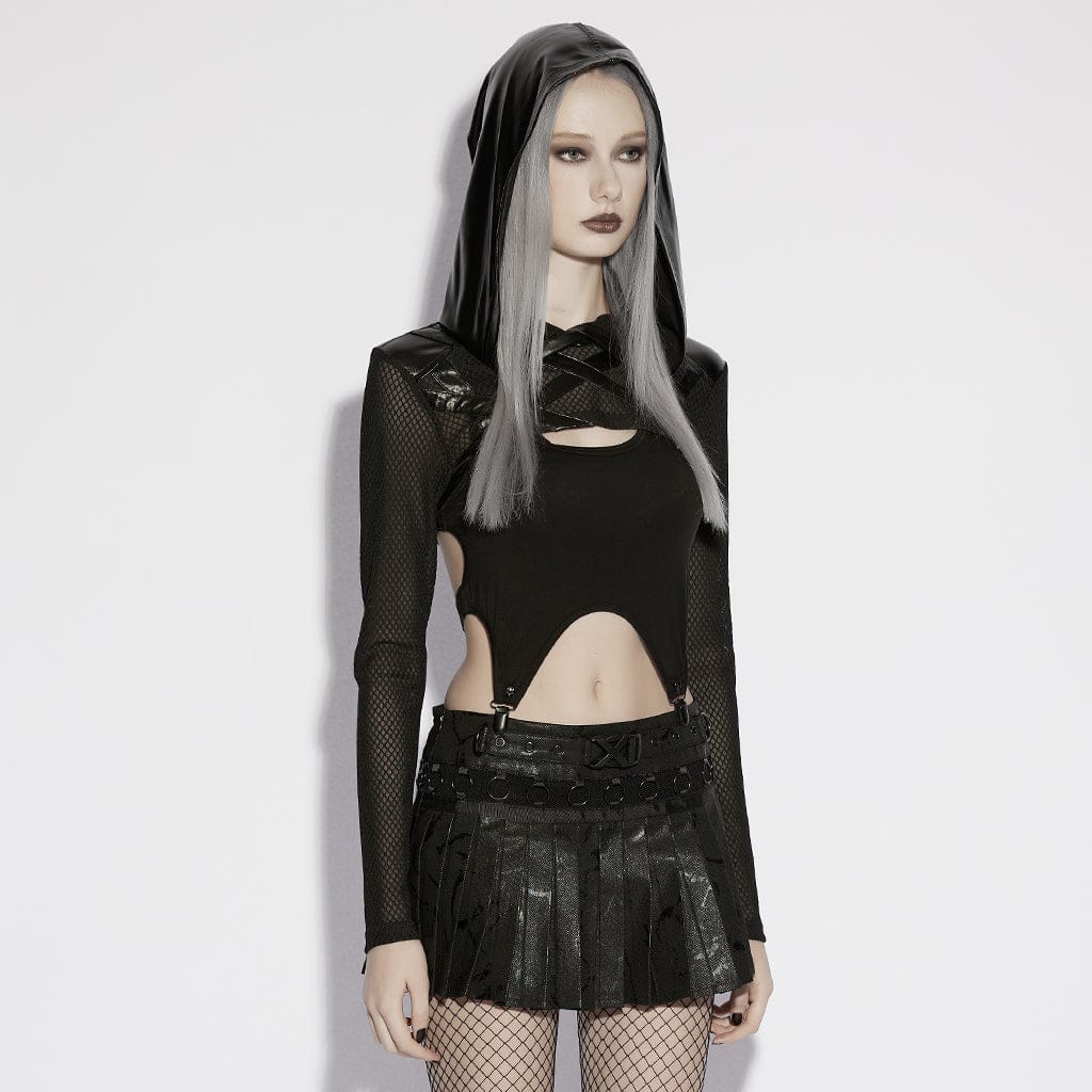 Mantella con cappuccio trasparente da donna, pullover punk - immagine 3