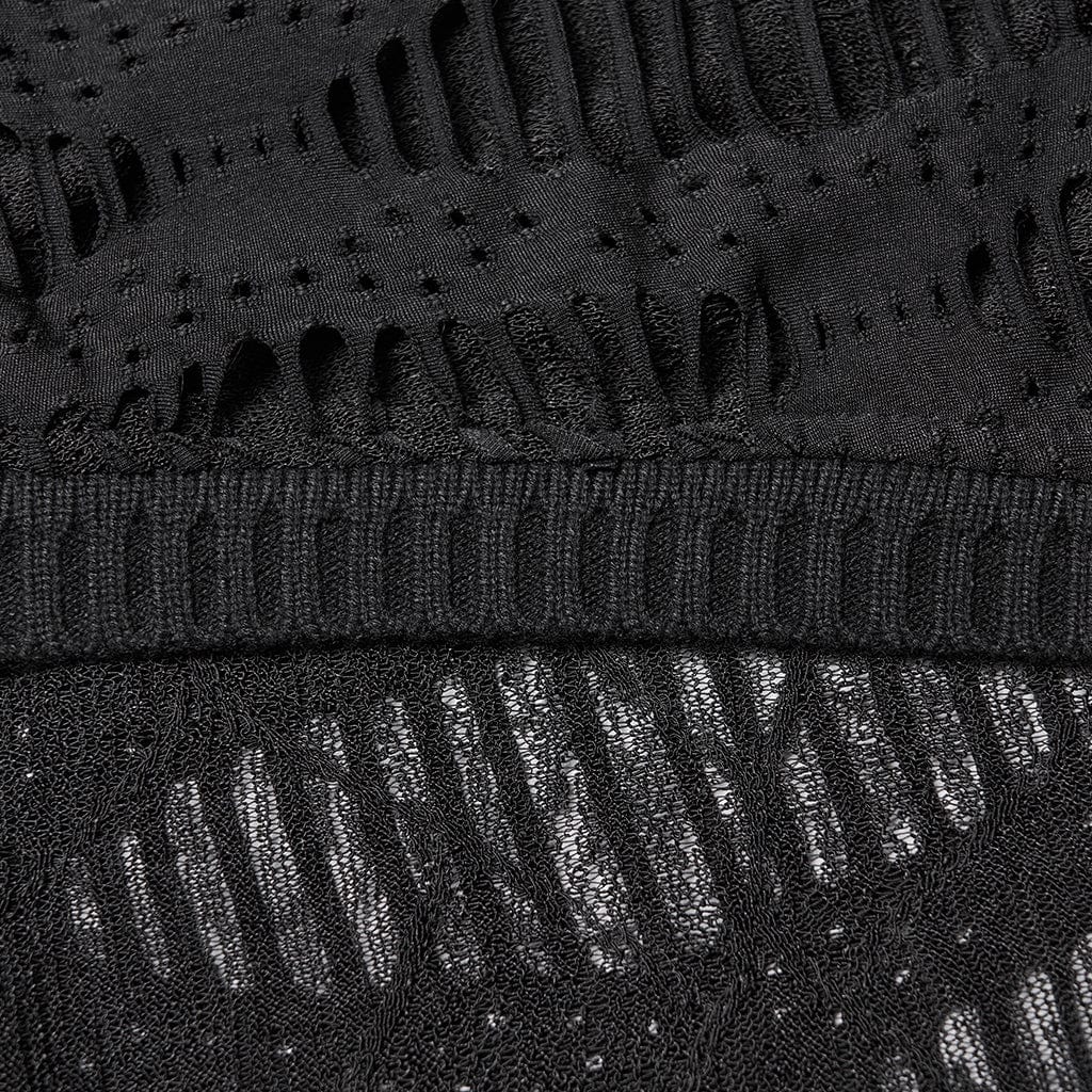 Cardigan da donna con maniche a pipistrello strappate e punk - immagine 7