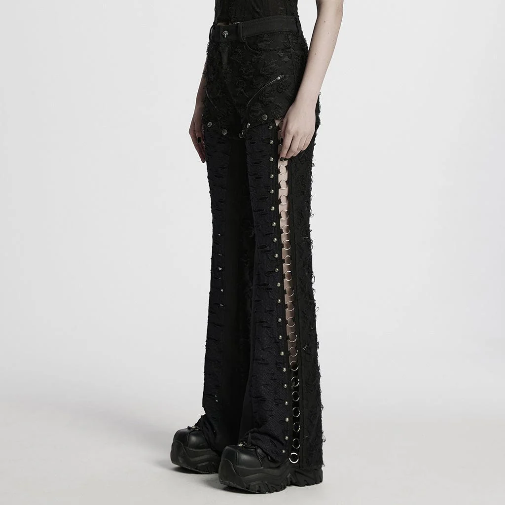 Pantaloni punk strappati e staccabili da donna - immagine 3