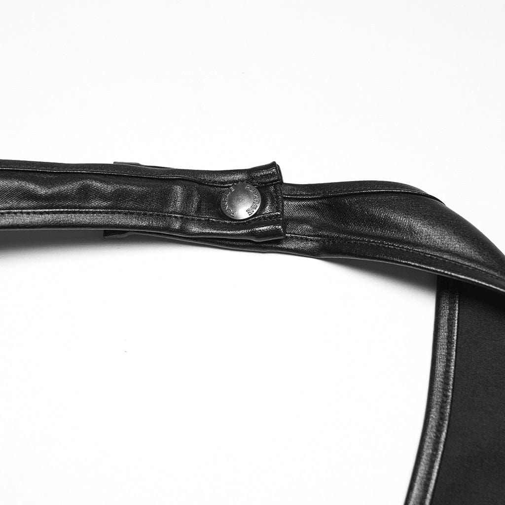 Gilet con scollo all'americana e spalline con rivetti punk da donna - immagine 9