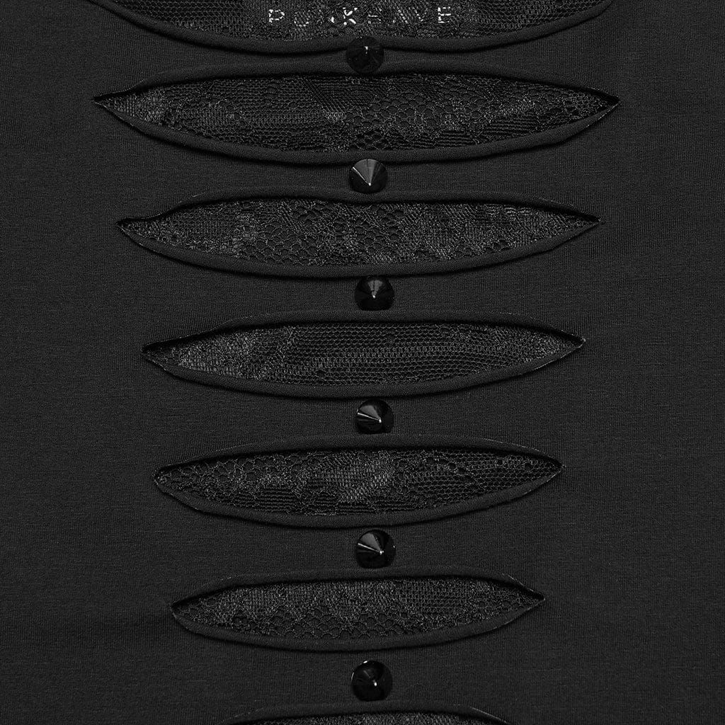 Maglietta a maniche corte trasparente con rivetti punk da donna - immagine 8