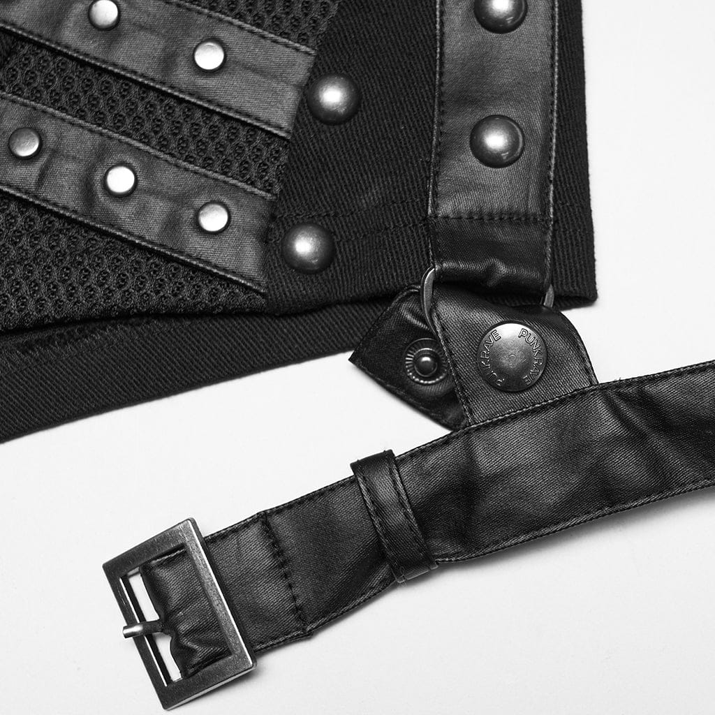 Pantaloncini da donna con rivetti punk e imbracature per le gambe staccabili - immagine 8