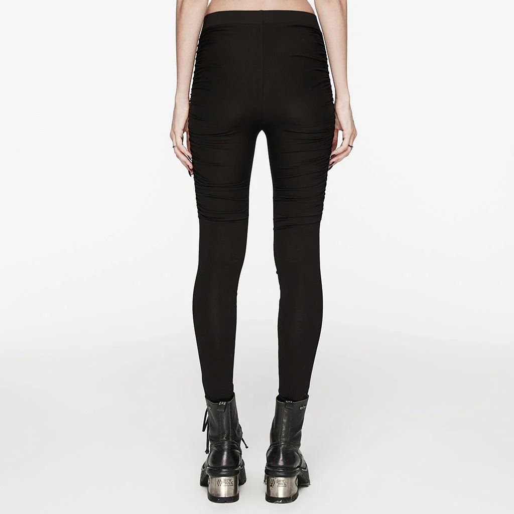 Pantaloni da donna con perline increspate punk - immagine 4